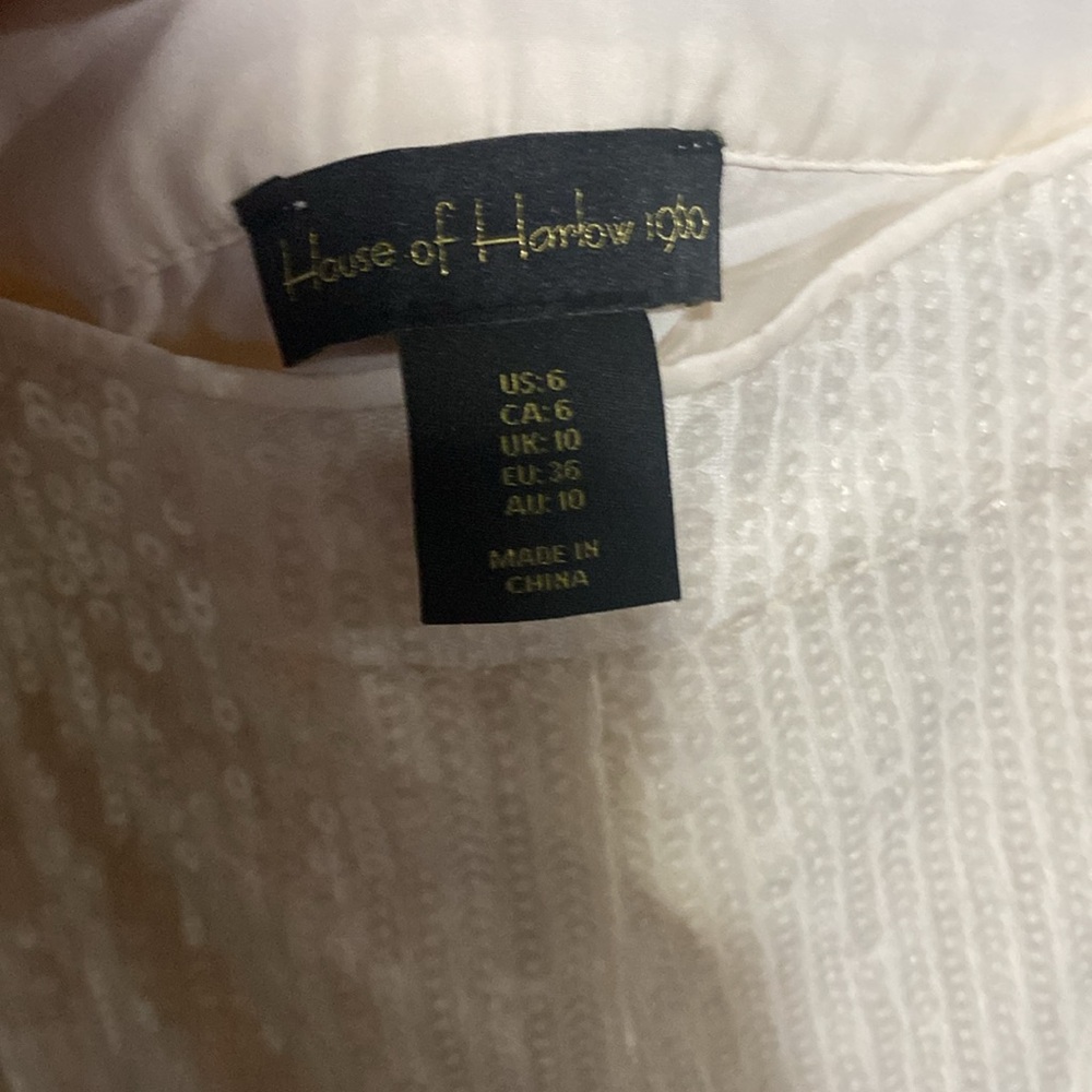 HOUSE OF HARLOW 1960• Size US 6• Sequin Cream Lined Pants - Picture 2 of 7